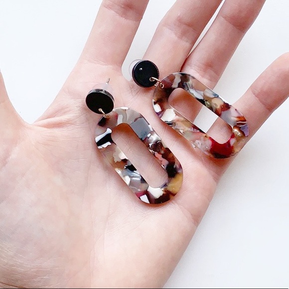 Sale Preview | Acrylic Acetate Earth Tone Earrings - Picture 2 of 3